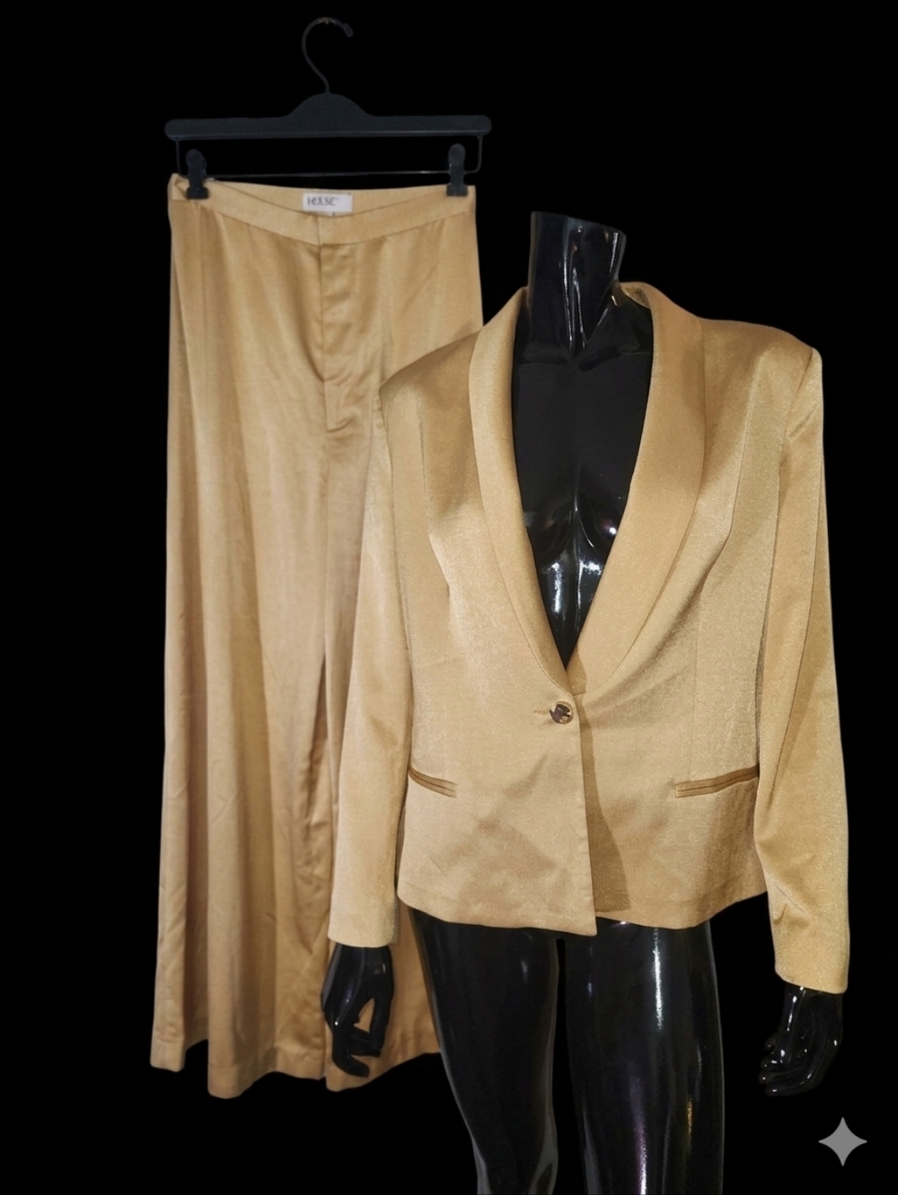 House Of CB Champagne Gold Two Piece Suit Set Size L